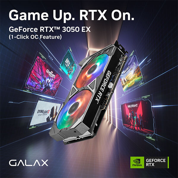 Galax RTX 3050 EX 1-Click OC LHR 8GB Gaming Graphics Card